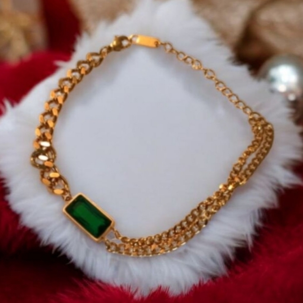 18k. Gold Plated/Stainless Steel Bracelet